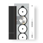 Stylised graphic cover design for audio equipment