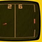 Vintage pong game screen with score display