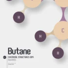 Illustrative diagram of Butane molecule, chemical structure