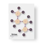 Illustration of butane molecule structure