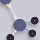 Abstract illustration of a methane molecule structure