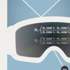 VR headset displaying physics equations on lens