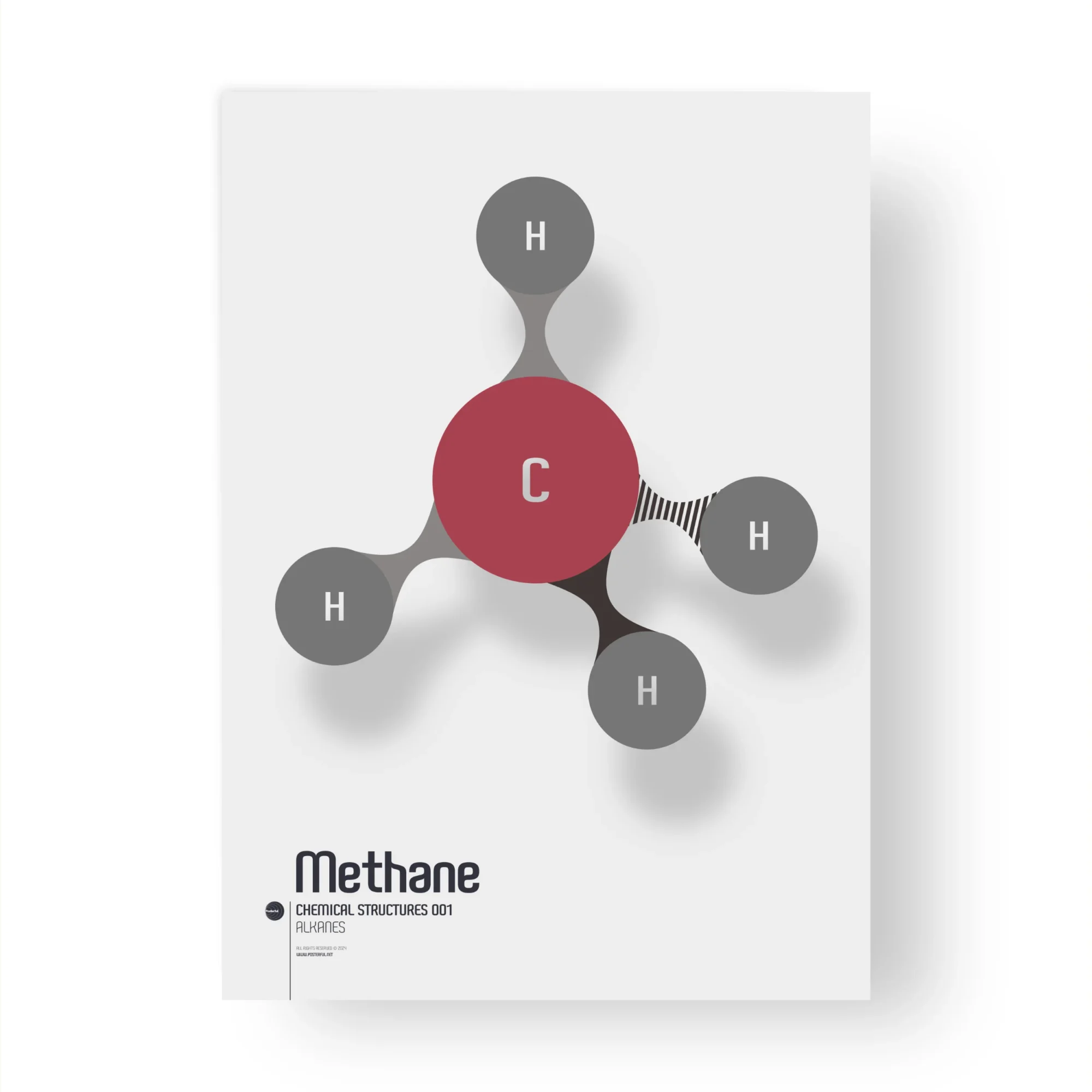 Illustration of methane molecule chemical structure