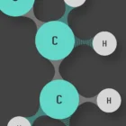 Stylised molecular structure with carbon and hydrogen