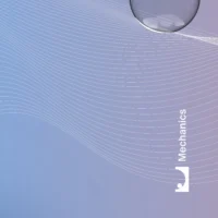 Typography detail showing “Navier–Stokes Equation for incompressible fluids” with subtle line gradients.