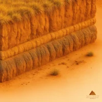 Layered terrain detail showing red outback earth strata