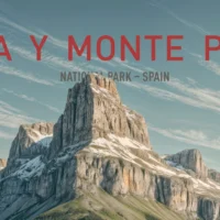 Close-up of Monte Perdido rising above the valley